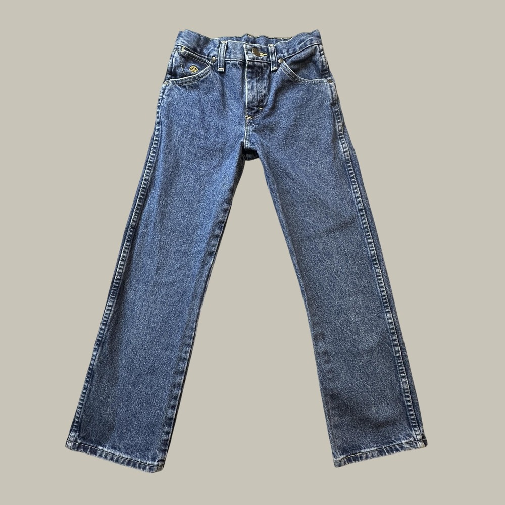 Wrangler Jeans Boys 8 Straight Leg Blue Denim Adjustable Waist Cowboy Classic